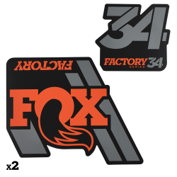 Adhesivo FOX 34 F S Logo Naranja  Negra 2018