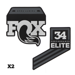 Autocolantes FOX 34 P S Gray Logo  Bk 2018