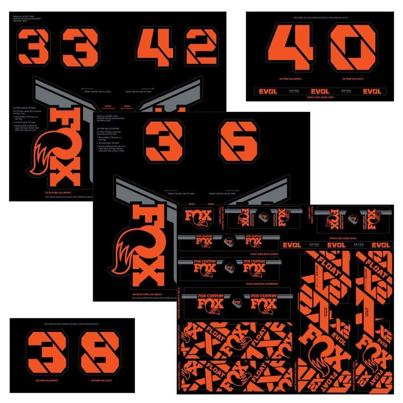 Kit Adhesivos FOX Custom Horq Amort  Naranja 2021