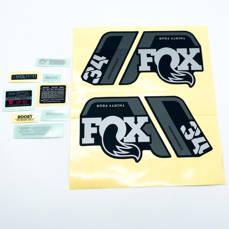 Adhesivo FOX 34 P-S Gris Para Horquilla Negra Mate