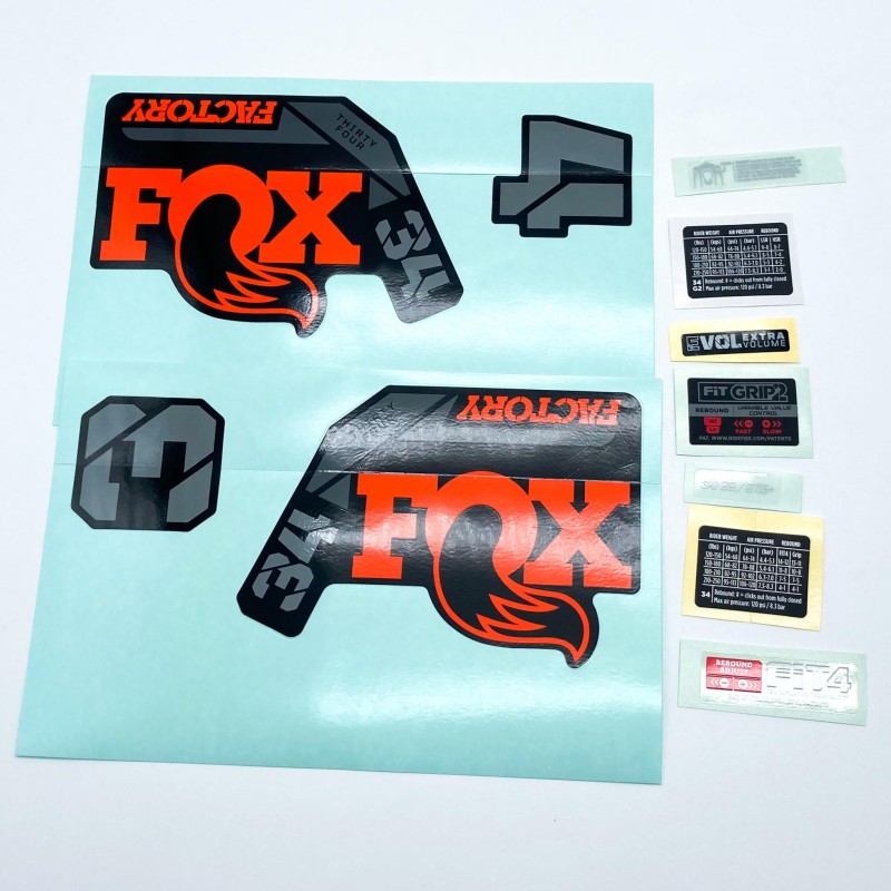 Adhesivos FOX 34 F-S Naranja 2022