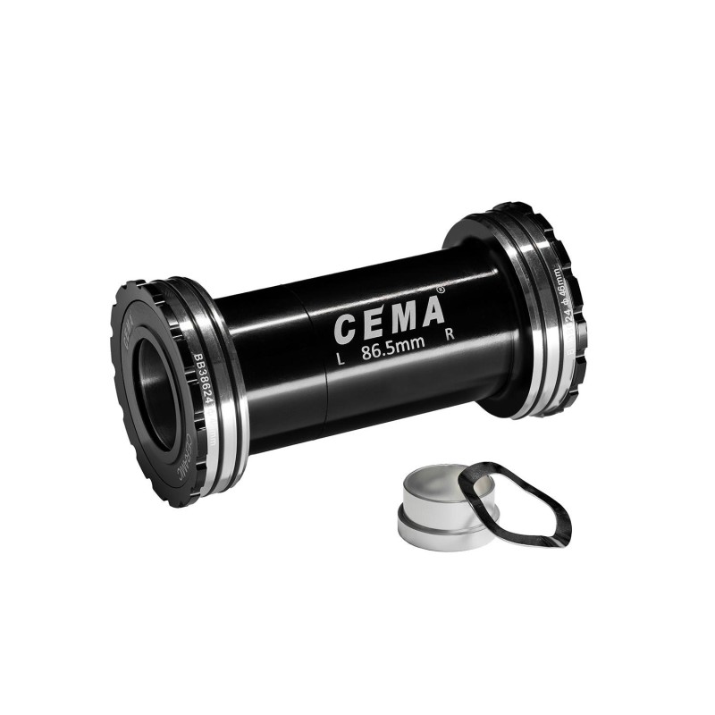 Pedalier Cema BB386 para SRAM GXP - Stainless Steel - Negro