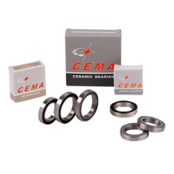 Conjunto de rolamentos cerâmicos de reposição para movimento pedaleiro CEMA 24 mm - Preto