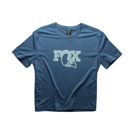 T-Shirt FOX Textured Senhora Boxy Azul