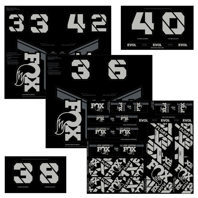 Kit Autocolante FOX Custom Fork/Shock Cinza 2021