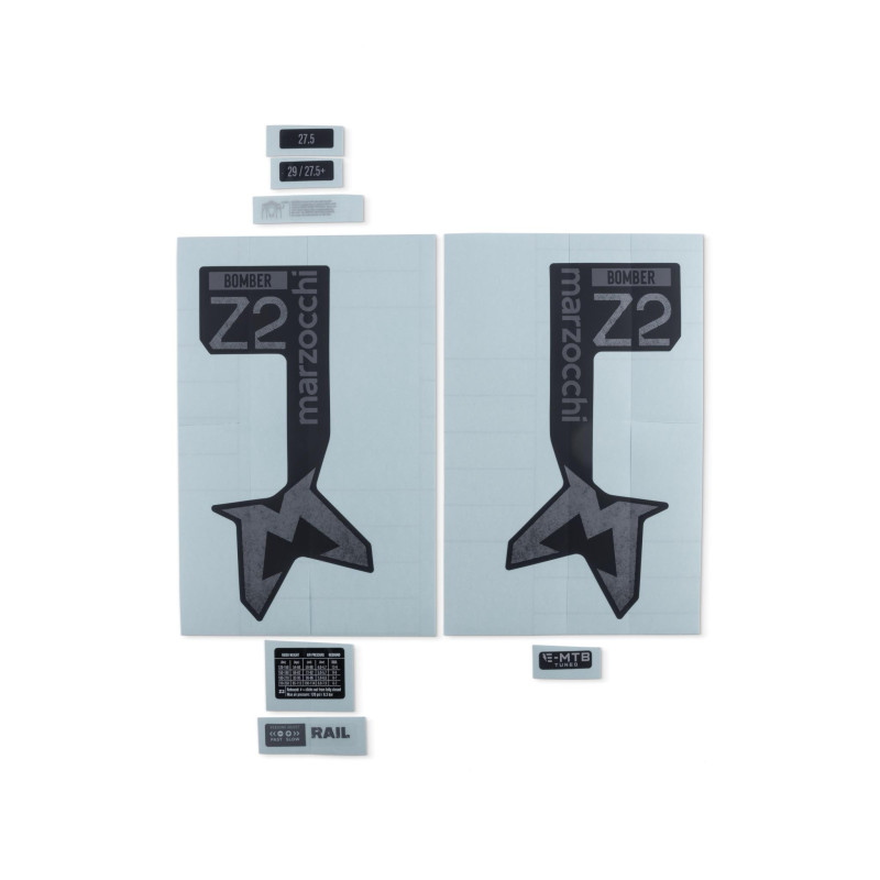 Adhesivos Marzocchi Z2 Neutral Matte Black Logo 2024