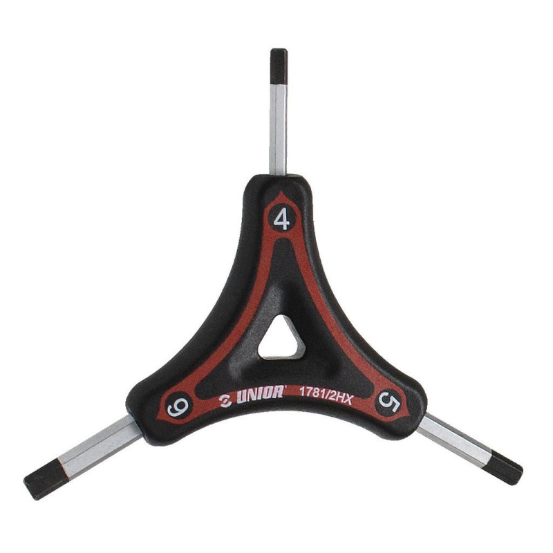 Llave hexagonal de tres piernas Unior 5x3